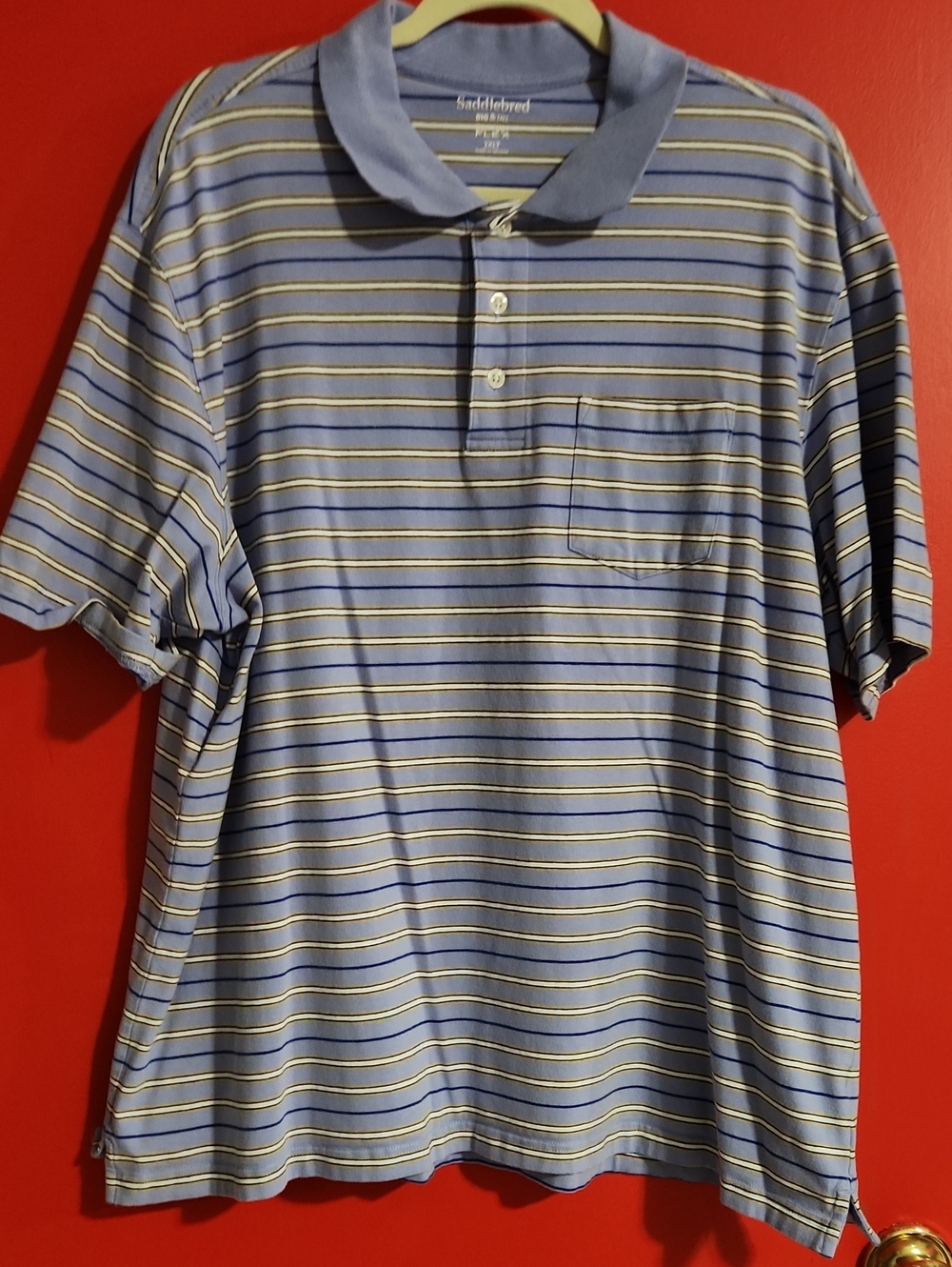 2XLT Saddlebred Lavender Striped Polo